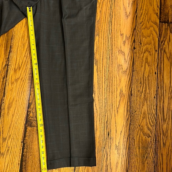 CUSTOM PETER MILLAR MENS 2 BUTTON WOOL GRAY/BLUE SUIT WITH PLEATED CUFFED PANTS - Picture 14 of 16